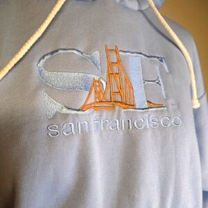 Vintage Blue Hooded "San Francisco" Sweatshirt Size med